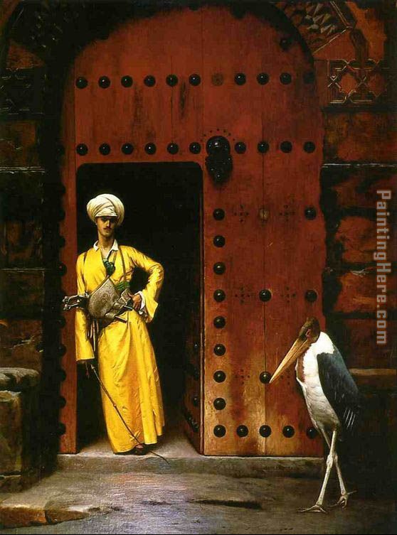 The Marabou painting - Jean-Leon Gerome The Marabou art painting